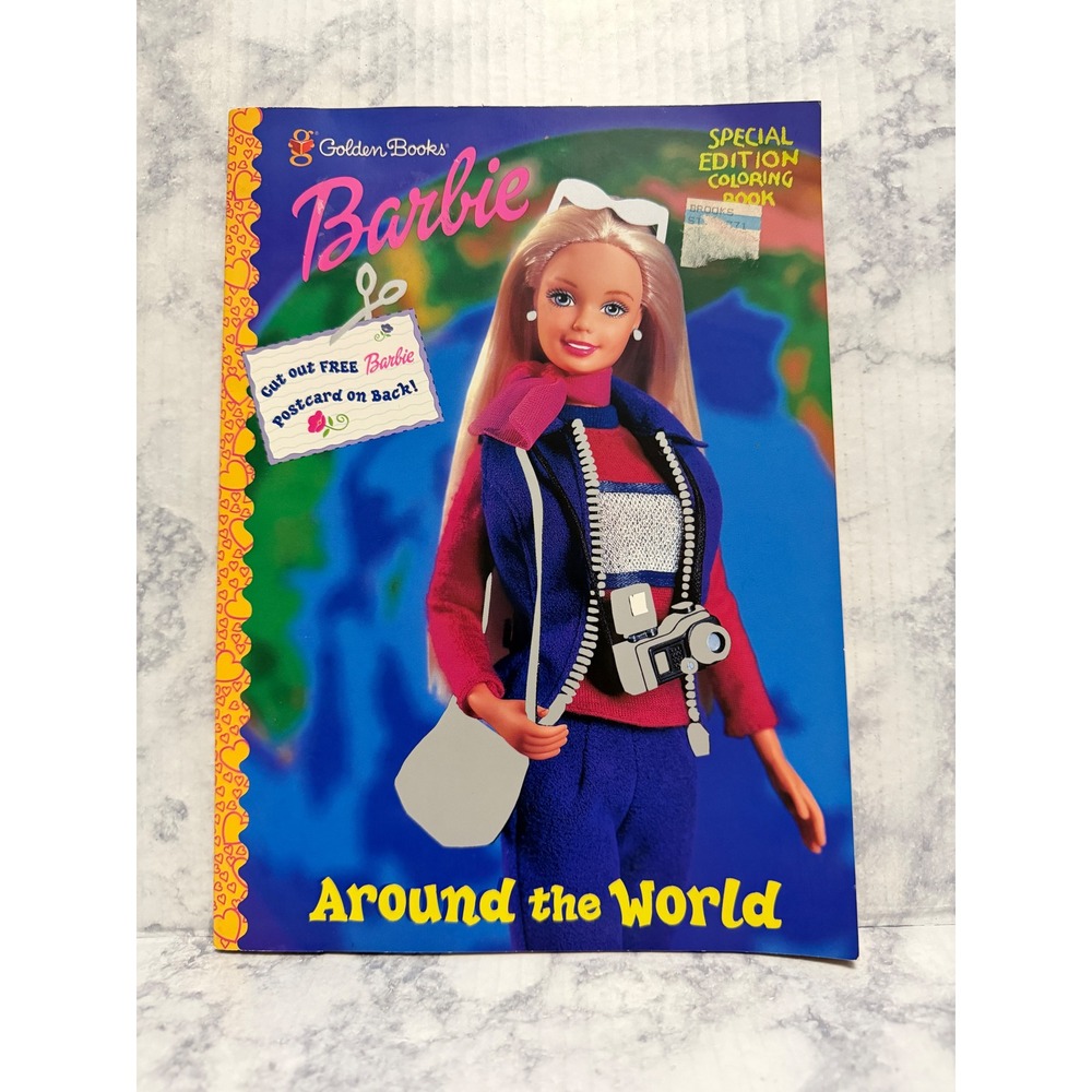 Vintage 1999 Barbie Around the World Golden Books Special Edition Coloring Book